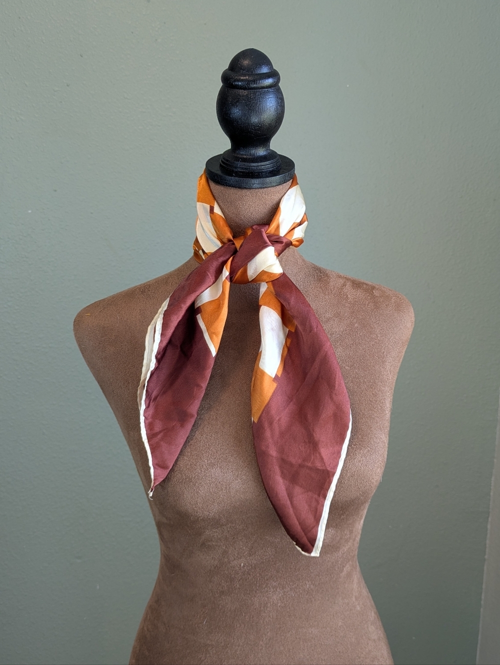 Vintage 70s Silk Geometric Scarf